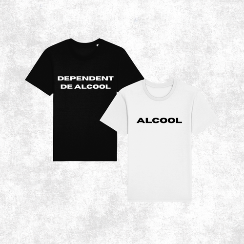 Set 2 tricouri "Dependent de alcool"