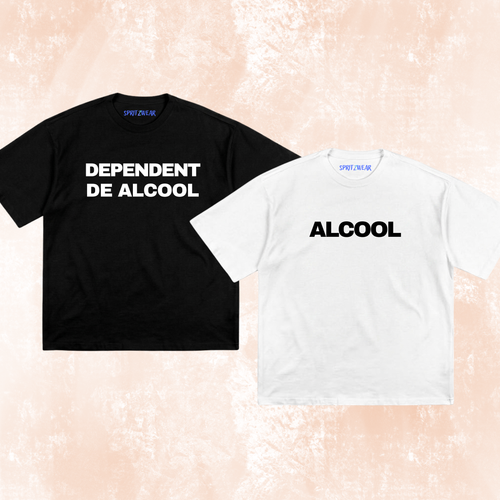 Set 2 tricouri "Dependent de alcool"