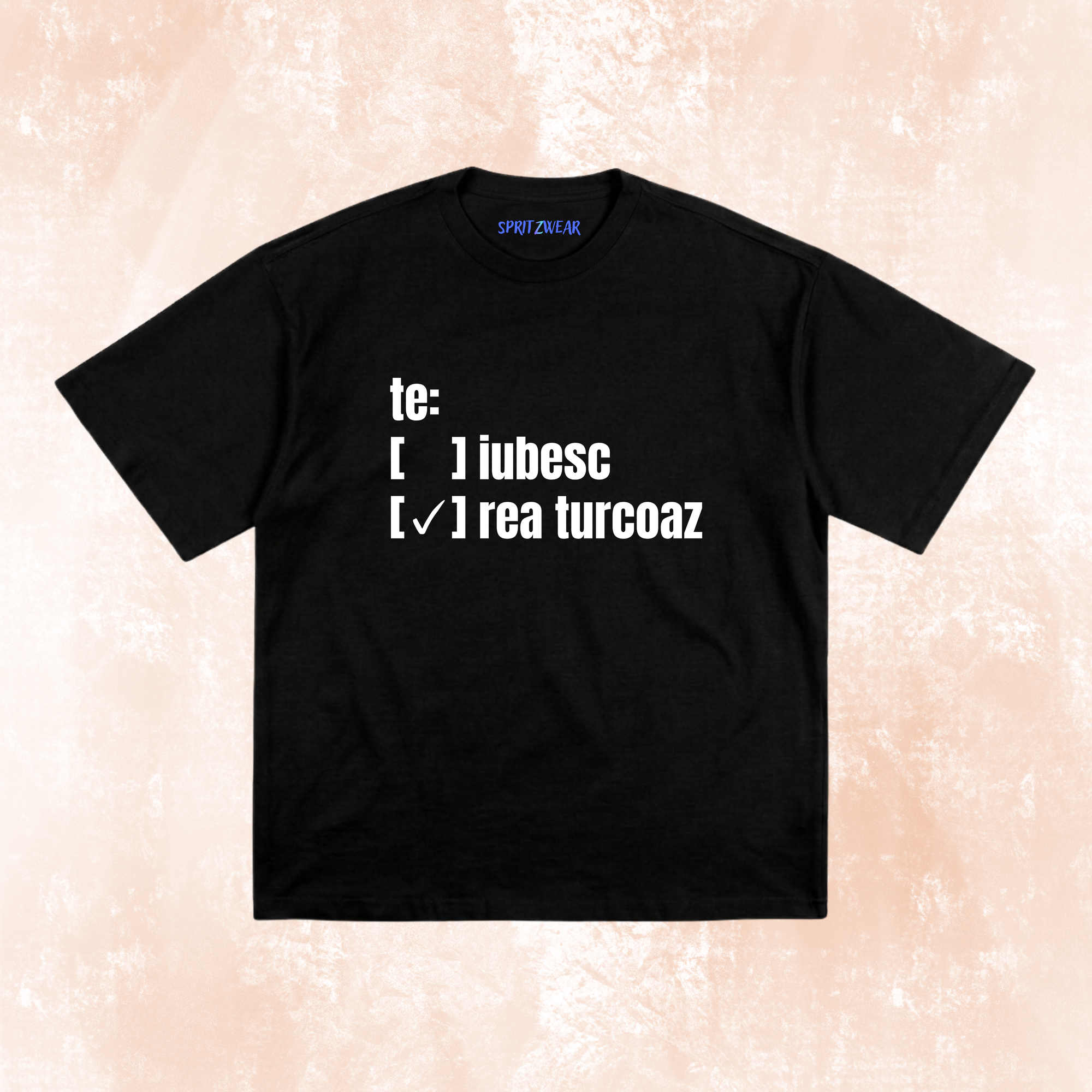 Tricou 'Terea turcoaz' BLACK